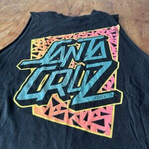 Santa Cruz Black Tee with Vibrant Graphic